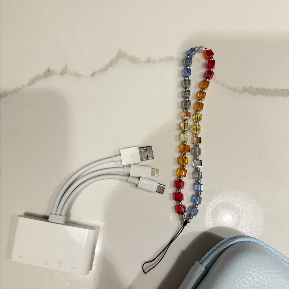 CAMERA ACCESSORIES Multicolor Beaded Wrist Strap, adapter for SIM card and CASE